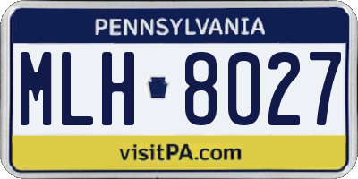 PA license plate MLH8027