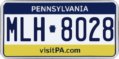 PA license plate MLH8028