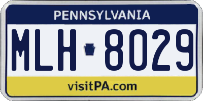 PA license plate MLH8029