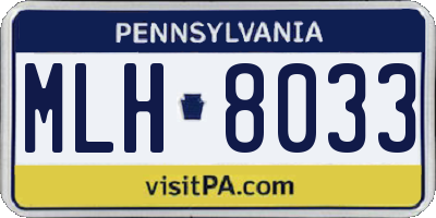 PA license plate MLH8033