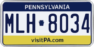 PA license plate MLH8034