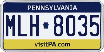 PA license plate MLH8035