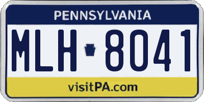 PA license plate MLH8041