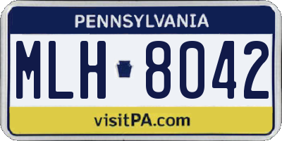 PA license plate MLH8042