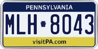 PA license plate MLH8043