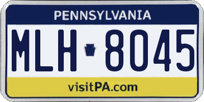 PA license plate MLH8045