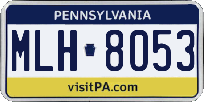 PA license plate MLH8053