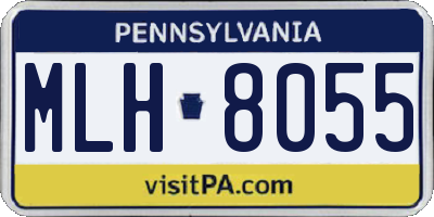 PA license plate MLH8055
