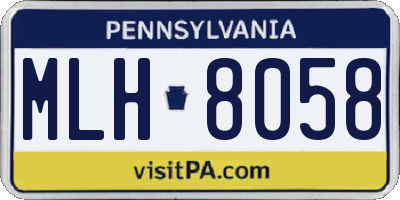 PA license plate MLH8058