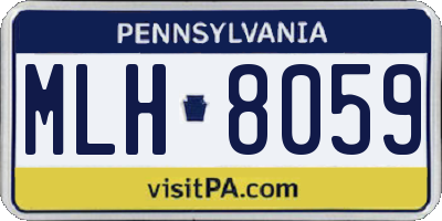 PA license plate MLH8059