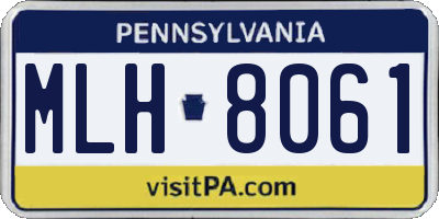 PA license plate MLH8061