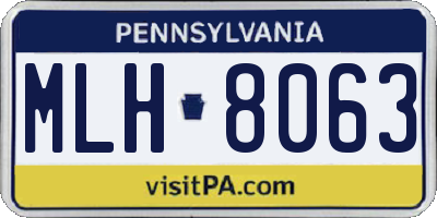 PA license plate MLH8063