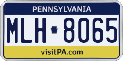 PA license plate MLH8065