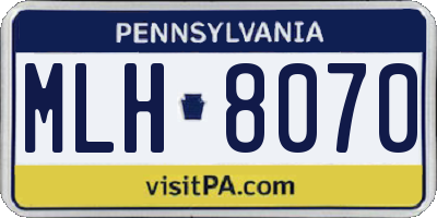 PA license plate MLH8070