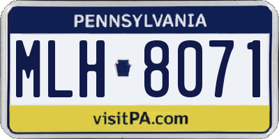 PA license plate MLH8071