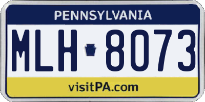 PA license plate MLH8073