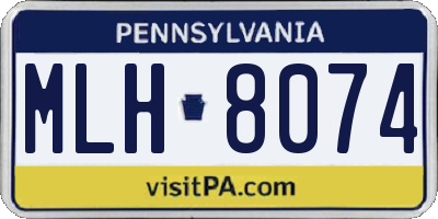 PA license plate MLH8074