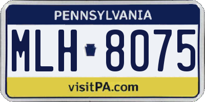 PA license plate MLH8075