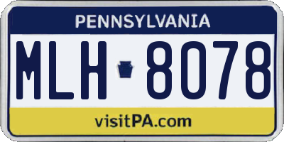 PA license plate MLH8078