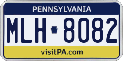 PA license plate MLH8082