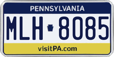 PA license plate MLH8085