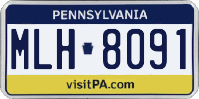 PA license plate MLH8091