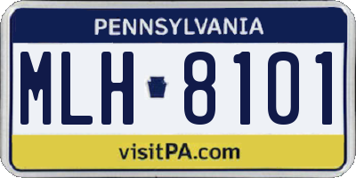 PA license plate MLH8101