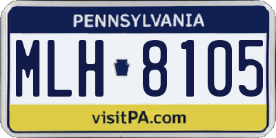 PA license plate MLH8105