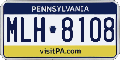 PA license plate MLH8108