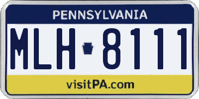 PA license plate MLH8111