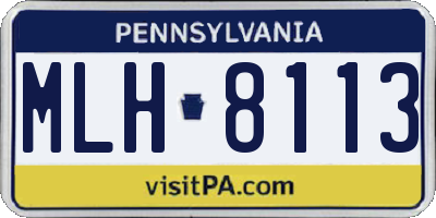 PA license plate MLH8113