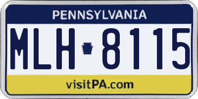 PA license plate MLH8115