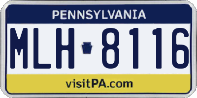 PA license plate MLH8116