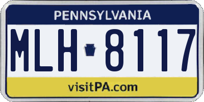 PA license plate MLH8117