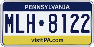 PA license plate MLH8122