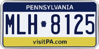 PA license plate MLH8125