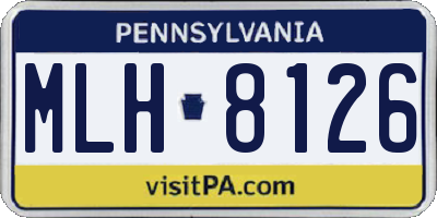 PA license plate MLH8126
