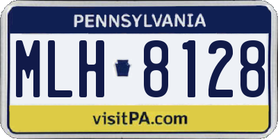PA license plate MLH8128