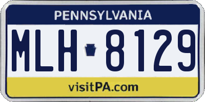 PA license plate MLH8129