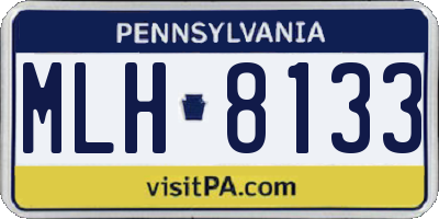 PA license plate MLH8133