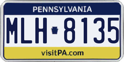 PA license plate MLH8135
