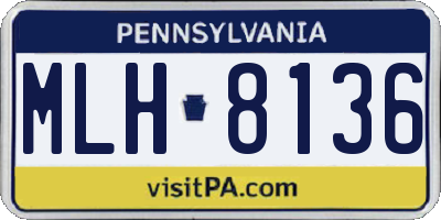 PA license plate MLH8136
