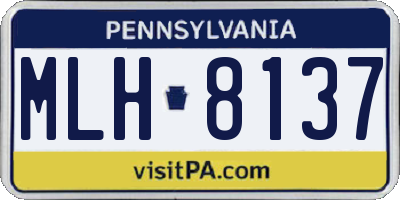 PA license plate MLH8137