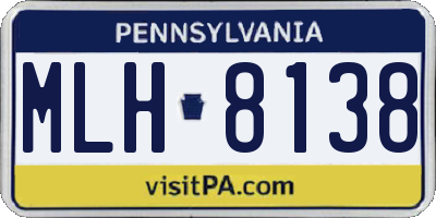 PA license plate MLH8138