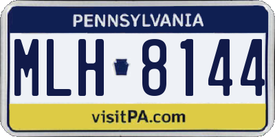 PA license plate MLH8144