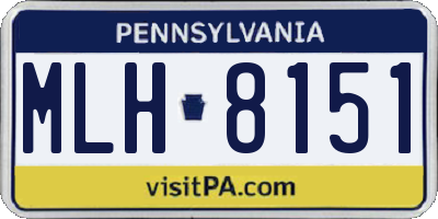 PA license plate MLH8151