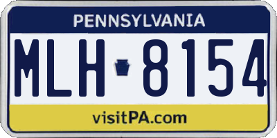 PA license plate MLH8154
