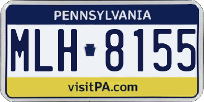 PA license plate MLH8155