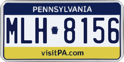 PA license plate MLH8156