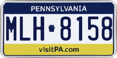 PA license plate MLH8158